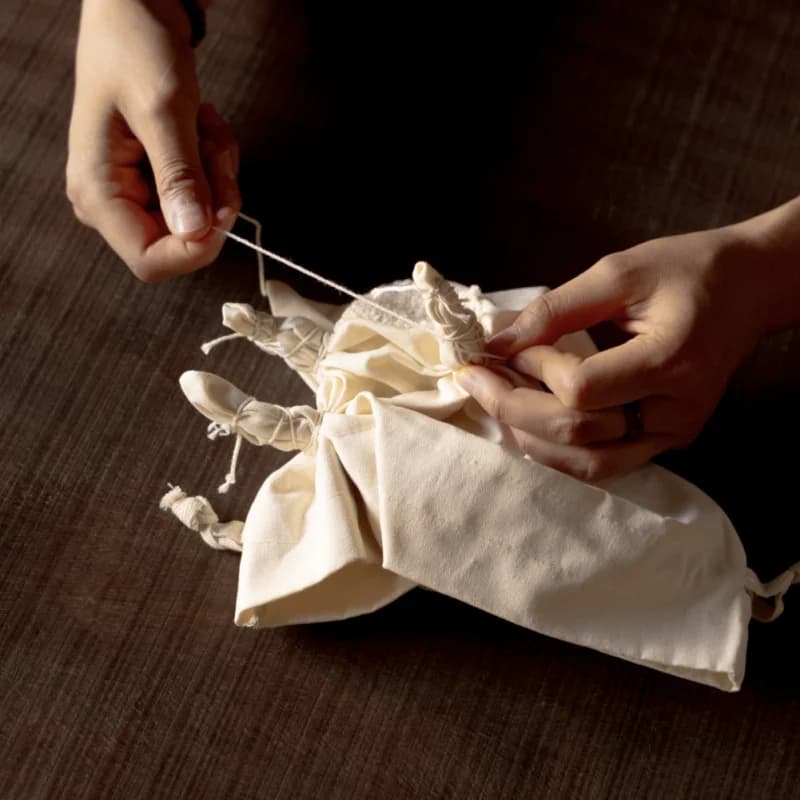 Woven basket with rice
