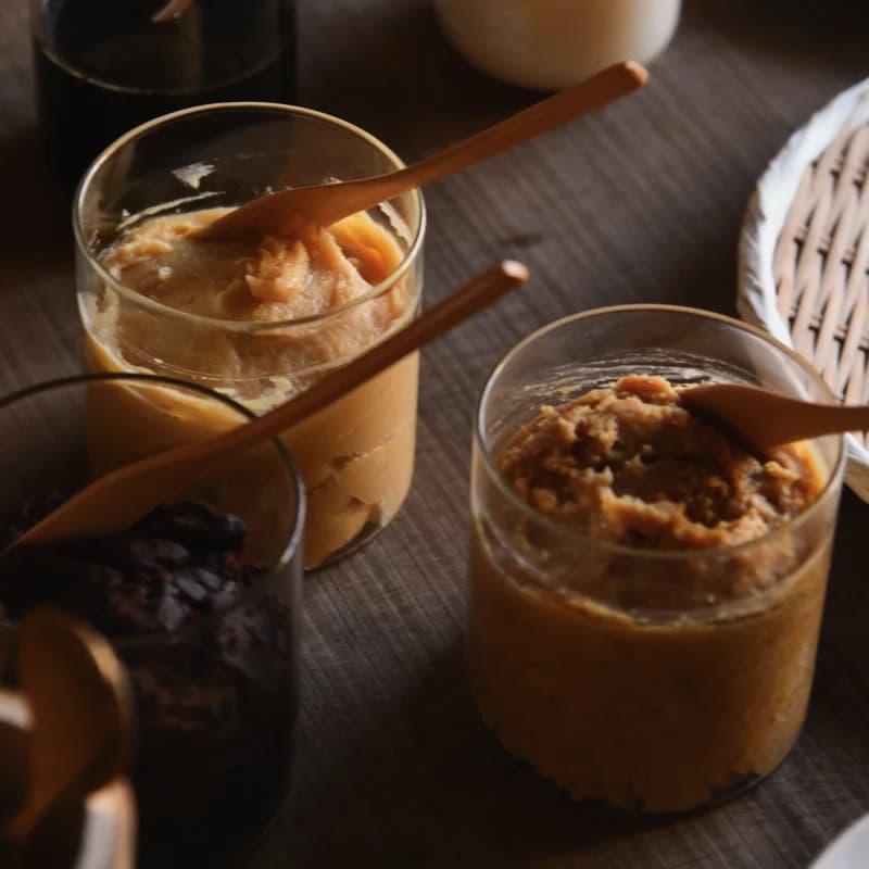 Spoon with fermented miso