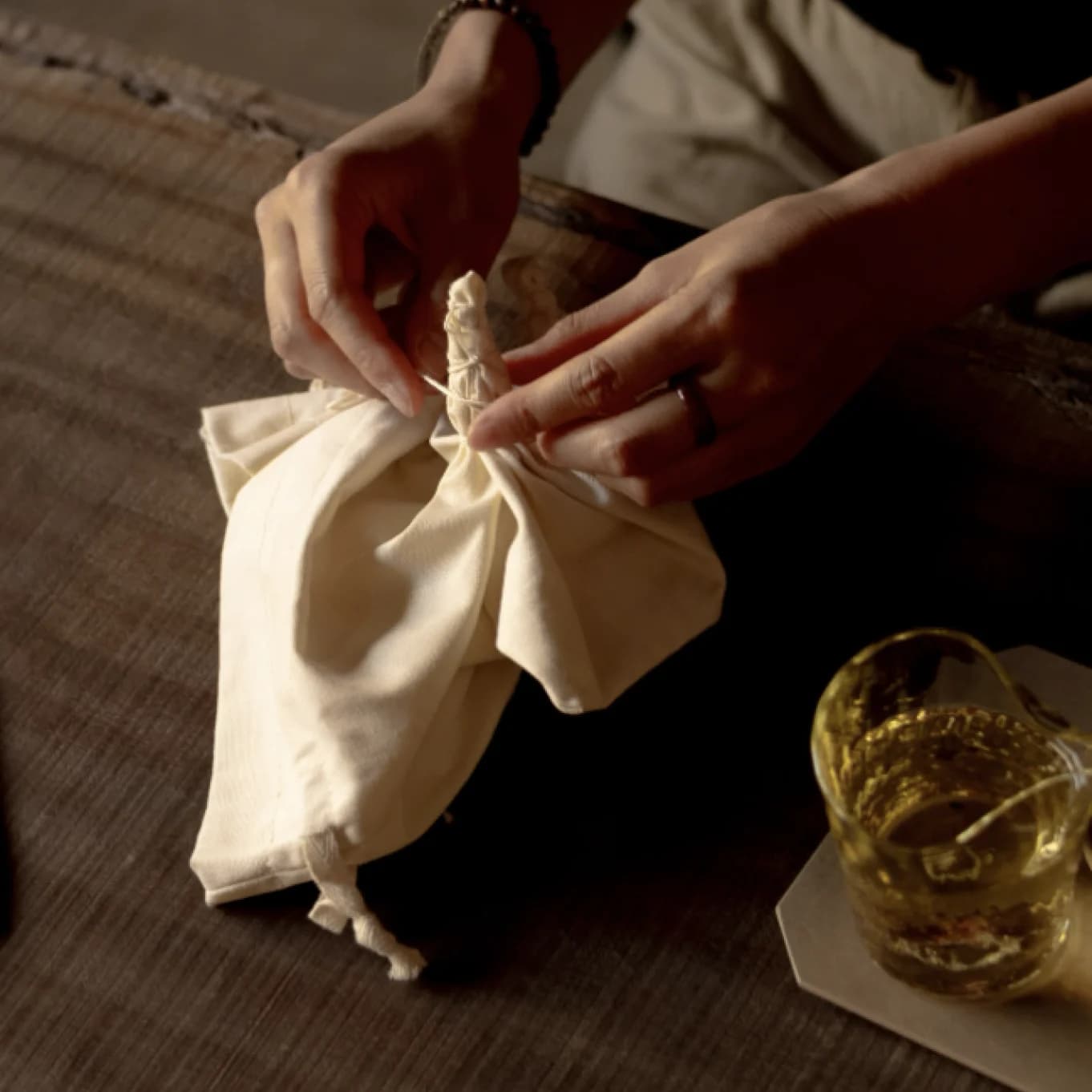 A tea-dyed bag