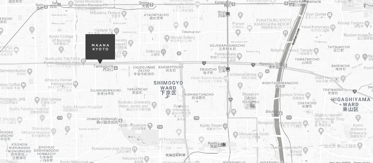 Map of Maana Kyoto location