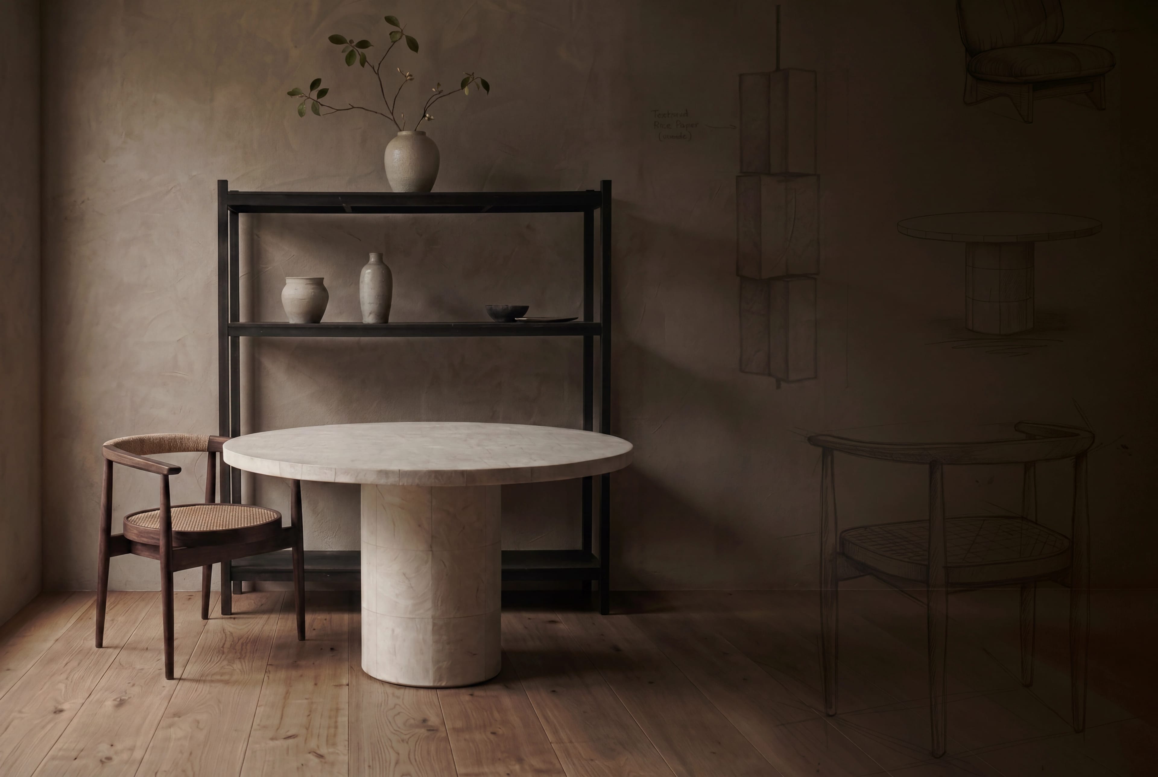 Karimoku Case Study furniture rendering