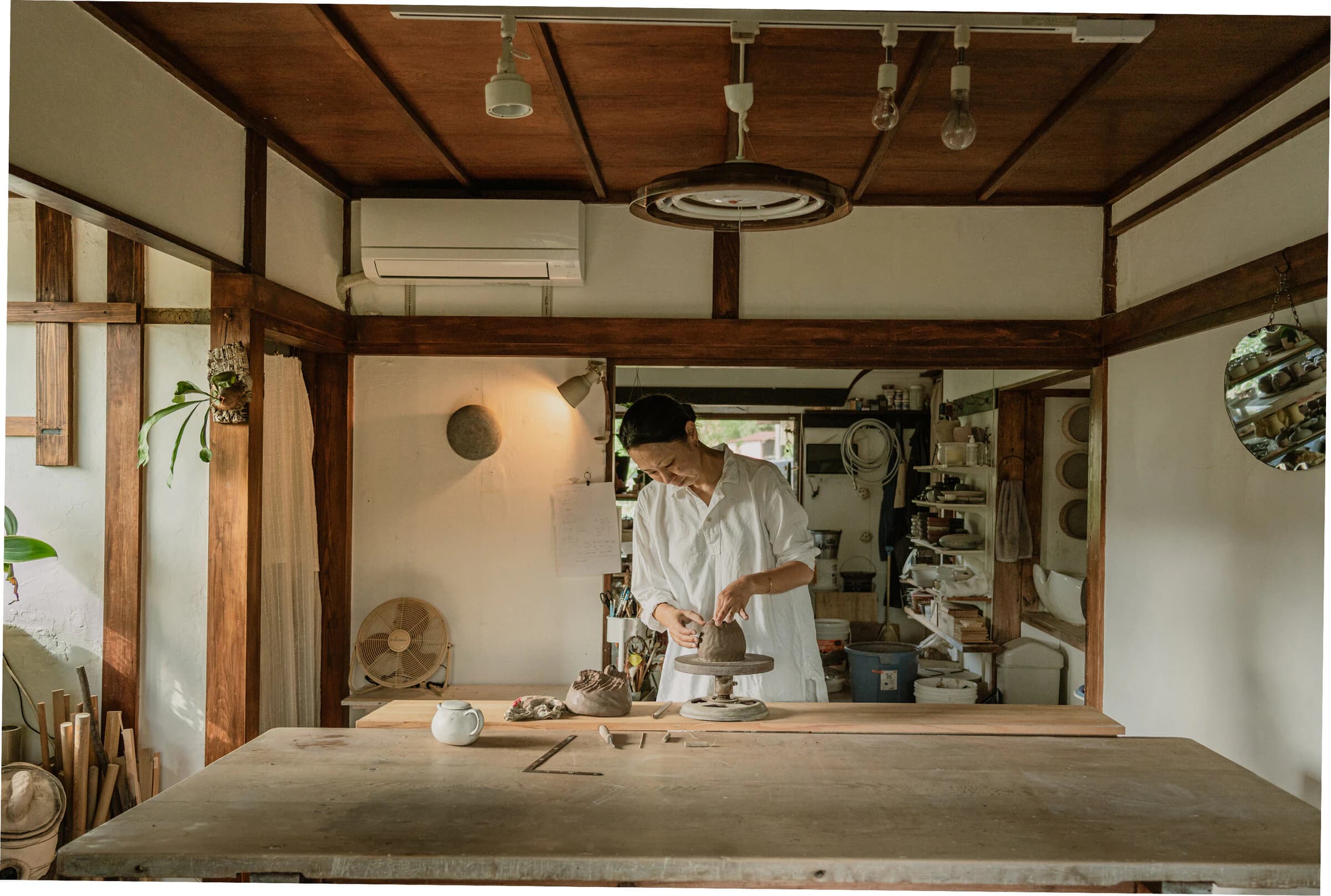Masako Nakagami in her studio
